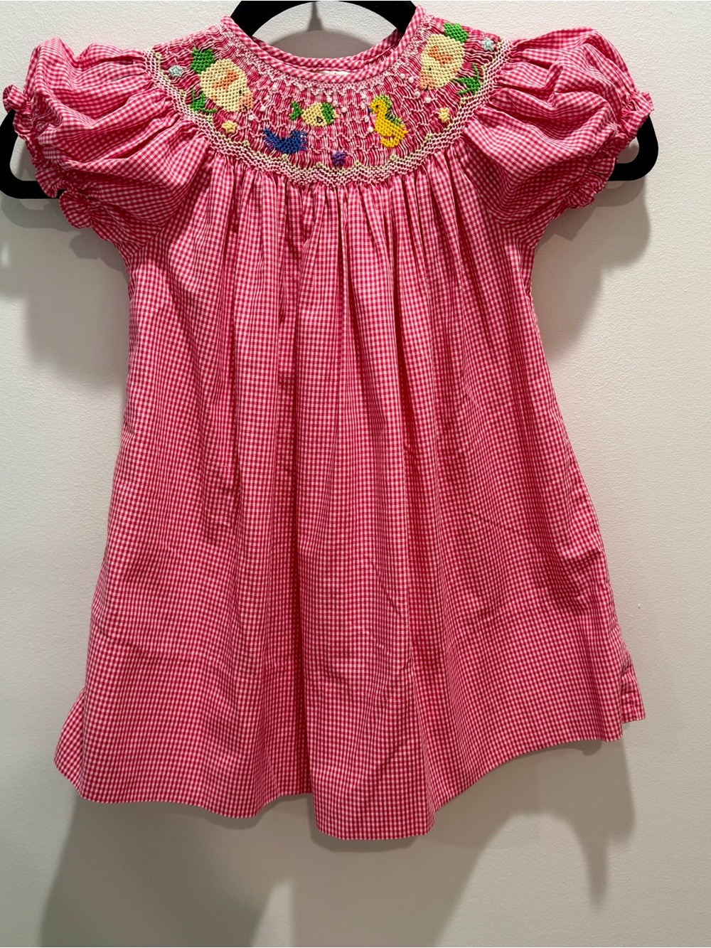 Rosalina Collections Pink Gingham Smocked Fish Ocean Dress 18M Boutique